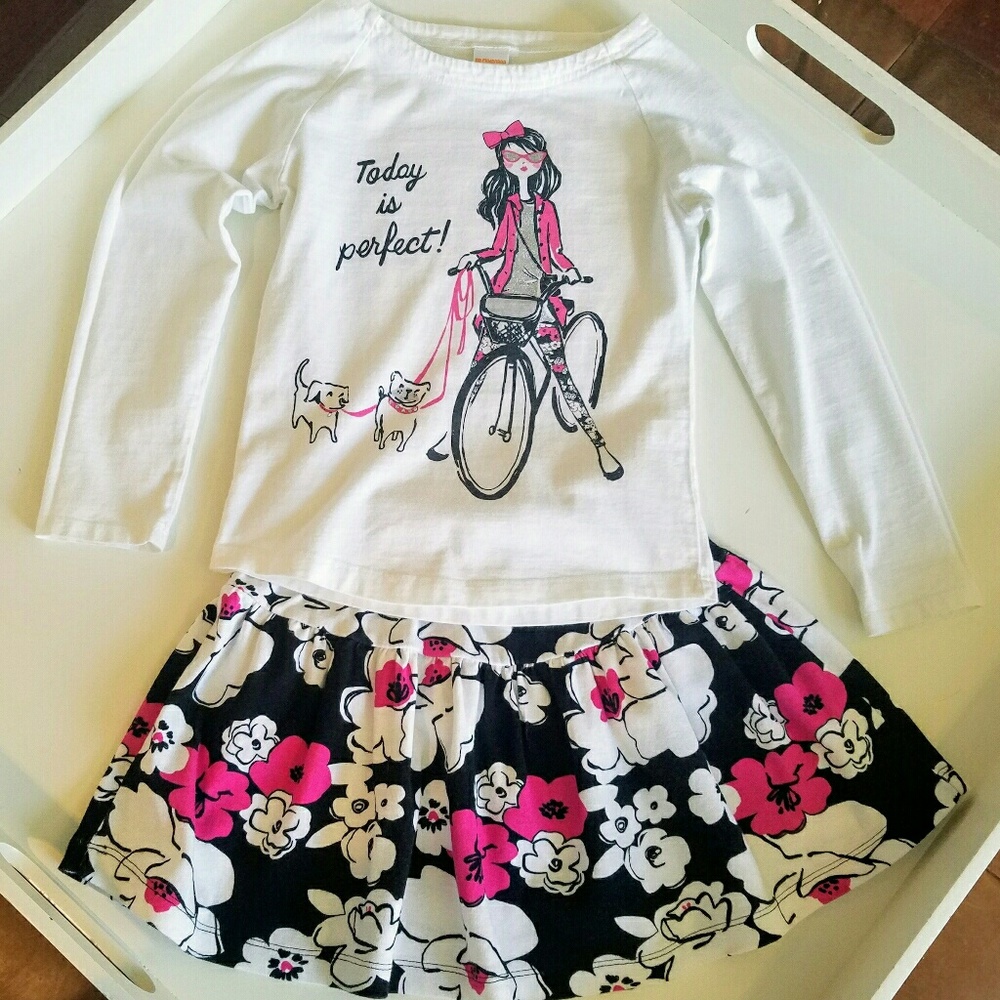 Girls Gymboree Top and Skirt Outfit Size 7